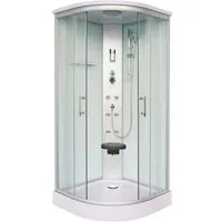 Sanotechnik Komplettdusche Scala, BxT: 90x90 cm, Sicherheitsglas, 1-tlg., mit Beleuchtung und Sitz