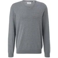 s.Oliver V-Ausschnitt-Pullover Casual (1-tlg) mit V-Ausschnitt und Logo-Stickerei, Feinstrick