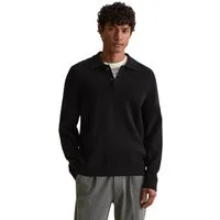Marc O'Polo DENIM Polokragenpullover relaxed fit mit Flachstrickkragen und Knopfleiste