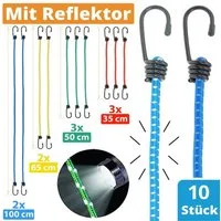 valonic Spanngurt valonic KRAKEN Gepäckspanner-Set 10 Stück, reflektierend (10er Set, 10 Stück Gepäckspanner) Gepäckspanner Set - gute Dehnung