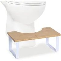 relaxdays Badhocker Toilettenhocker Bambus & Metall