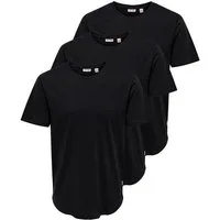 ONLY & SONS T-Shirt ONSMATT LONGY SS TEE 3-PACK (Packung, 3-tlg) Baumwolle, relaxed fit