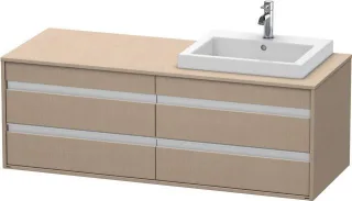 Duravit Ketho Konsolenwaschtischunterbau wandhängend Leinen Matt 1400x550x496 mm - KT6757R7575 KT6757R7575