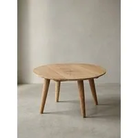KADIMA DESIGN Couchtisch Couchtisch BOHA Massivholz Akazie (Beistelltisch mit 4 Beinen im Landhausstil), Wohnzimmertisch rund Ø75 x 40 cm