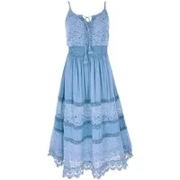 Guru-Shop Midikleid Besticktes Boho Sommerkleid, langes besticktes.. alternative Bekleidung