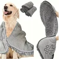 Illes-Laedchen Hundehandtuch Hundehandtuch Mikrofaser – Saugstarkes Pfoten- & Felltuch, mit Eingrifftaschen, 62x23 cm, Schnelltrocknend