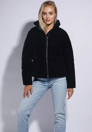 Wittchen Damen Steppjacke aus Velours, Dunkelblau, Polyester