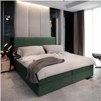 Masseno Boxbett PISA 180x200 cm mit Bonell Matratze und Topper, Doppelbett, Polsterbett mit Kopfteil, Boxspringbett