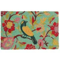 relaxdays Fußmatte Bunte Fußmatte mit Vogel-Motiv, Höhe: 15 mm