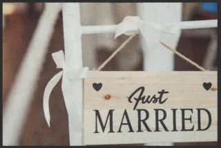Fussmatte Hochzeit 4263 | Größe: 60 cm x 45 cm