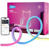Neewer LED Stripe NS02 3m LED Lichtleiste, Smart AI RGB, zuschneidbare Neon Lichterkette, mit App Sprachsteuerung, für Schlafzimmer Spielzimmer Wanddeko