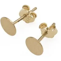 Bella Carina Paar Ohrstecker Ohrstecker aus 585 Gold 14 Karat, rund, mattiert 6 mm, 585 Gold