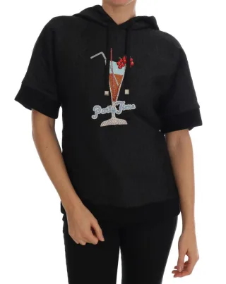 Dolce & Gabbana Women's Black Fairy Tale Crystal Sweater à capuche