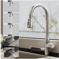 doporro Küchenarmatur Wasserhahn Küche Spültischarmatur Hochdruck aus Edelstahl Turnix-03 Mehrere Strahlarten, Pulverbeschichtung