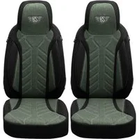 BREMER SITZBEZÜGE Autositzbezug für Volvo XC40 Bj ab 2017 (PLKT213), Set, Schonbezüge Sitzbezüge Fahrer und Beifahrer, in Schwarz/Olivgrün