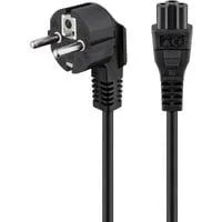 Kaltgerätekabel Notebook, C5 > Schutzkontakt-Stecker schwarz, 1,8 Meter, abgewinkelter Stecker