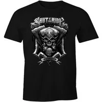 MoonWorks Print-Shirt Herren T-Shirt Motorrad Motorblock mit Print
