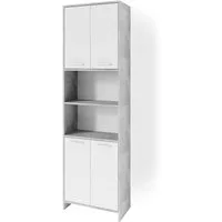 Vicco Hochschrank Maris, Weiß/Beton, 56.1 x 190 cm (1-St)