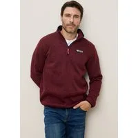 Man's World Fleecepullover mit hoch geschlossenem Ausschnitt, melierte Optik, sportlicher Stil
