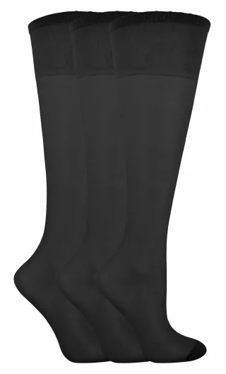 LIVIA 3 Paar transparente 15-Denier-Nylon-Kniestrümpfe für Damen