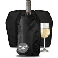 elasto Kühlakku 4er Set Kühlmanschette STYLE Flaschenkühler für Wein, Sekt und Bier
