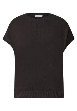 Street One - Kurzarmpullover braun - Gr. - 34