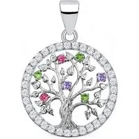 Goldene Hufeisen Kettenanhänger Lebensbaum Anhänger 925 Echt Silber mit Zirkonia Damen Glücksbringer (1 Stück, inkl. Etui), Rhodiniert