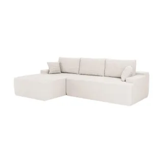 Juskys Sofa, Creme, Textil, 250x155 cm, Wohnzimmer, Sofas & Couches, Wohnlandschaften, Ecksofas