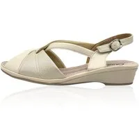 Nowaland Damen Komfort Sandalen mit T-Steg – Leichte Sommerschuhe Sandale Lederdecksohle, verstellbarer Riemen, leichter Keilabsatz