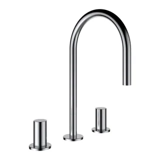 LAUFEN 3-Loch Waschtischmischer Kartell LAUFEN Schwenkauslauf Ausladung 166 mm ohne Ablaufventil PVD H3123330902201
