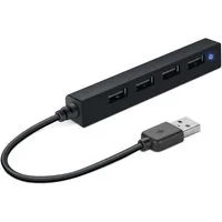 Speedlink USB-Verteiler SPEEDLINK SNAPPY SLIM USB-Hub – 4-Port, schwarz, kompaktes Design, für PC & Laptop, USB 2.0