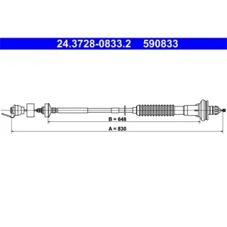 ATE Kupplungsseil Peugeot 206 24.3728-0833.2