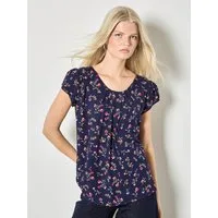 Apricot T-Shirt Leichtes Oberteil mit kleinem Blumenmuster