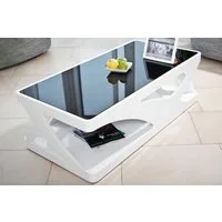 SalesFever Couchtisch Lacona Coffeetable mit stilvollem Aussehen, Schwarzglasplatte: Eleganz in Rechteck oder Quadrat