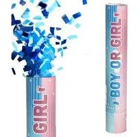 CEPEWA Konfetti Party-Popper 'Boy or Girl' Junge 30cm Papier Konfetti hellblau
