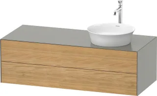 Duravit White Tulip Konsolenwaschtischunterbau wandhängend Natur Eiche & Stein Grau Matt & Seidenmat WT4987RH5920010