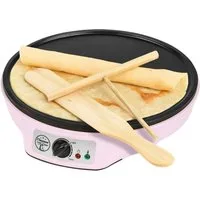 bestron Crêpesmaker ASW602, 1000 W, Ø 30 cm, Antihaft, Thermostat & Zubehör