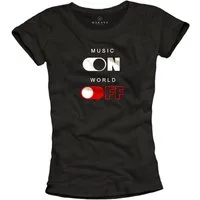 MAKAYA Print-Shirt Schwarzes Musik Top für Frauen – Coole Geschenkidee für Musikfans (Schwarz, S, M, L, XL) Baumwolle
