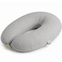 SEI Design Stillkissen Seitenschläferkissen XXL Schwangerschaftskissen Waffelstoff 190cm Grau, Schwangerschaftskissen mit Bezug, 1-tlg., Schwangerschaftskissen mit Bezug, elastischer Waffeljersey Bezug