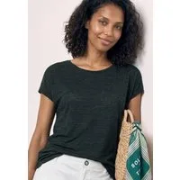 STREET ONE Shirttop Sommershirt mit Boat Neck und Smok-Detail