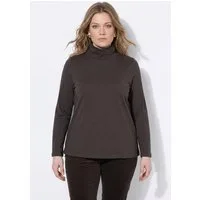 Ulla Popken T-Shirt Shirt Rollkragen Slim Langarm Biobaumwolle
