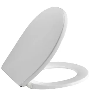 Pressalit WC-Sitz 742000-BZ5999 weiß, mit Deckel, Absenkautomatik, Festscharnier BZ5, Edelstahl