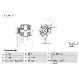 Bosch Lichtmaschine 90A 0986049610 Fiat Doblo Multipla Palio Punto Stilo Strada 1,9