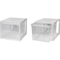 Kreher Schubladenbox Set: 2 x Schubladenbox 52 Größe XXL, 48 Liter - extra tief und hoch