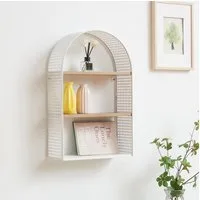 en.casa Wandregal, »Jäller« mit 3 Ablagen Metall 53 x 35 x 14 cm Weiß