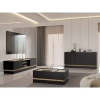 MIRJAN24 Wohnzimmer-Set Zarpant, (3er-Set, Kommode, Couchtisch, TV-Lowboard), Sockel + höhenverstellbare Füße