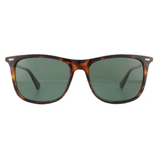 Polaroid Rectangle Mens Havanna Grün Polarisierte Sonnenbrille