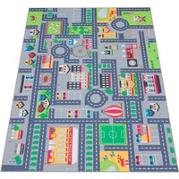 Paco Home Kinderteppich Bino 576, rechteckig, Höhe: 4 mm, Kurzflor, Straßen-Spiel-Teppich, Kinderzimmer