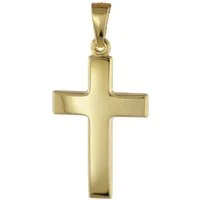 trendor Kreuzanhänger 08610, Kreuz Anhänger für Damen und Herren 585 Gold 21 mm