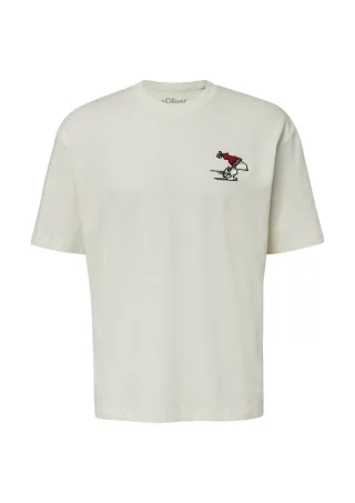 s.Oliver Red Label - T-Shirt mit Peanuts-Artwork im Relaxed Fit weiß - Gr. - L